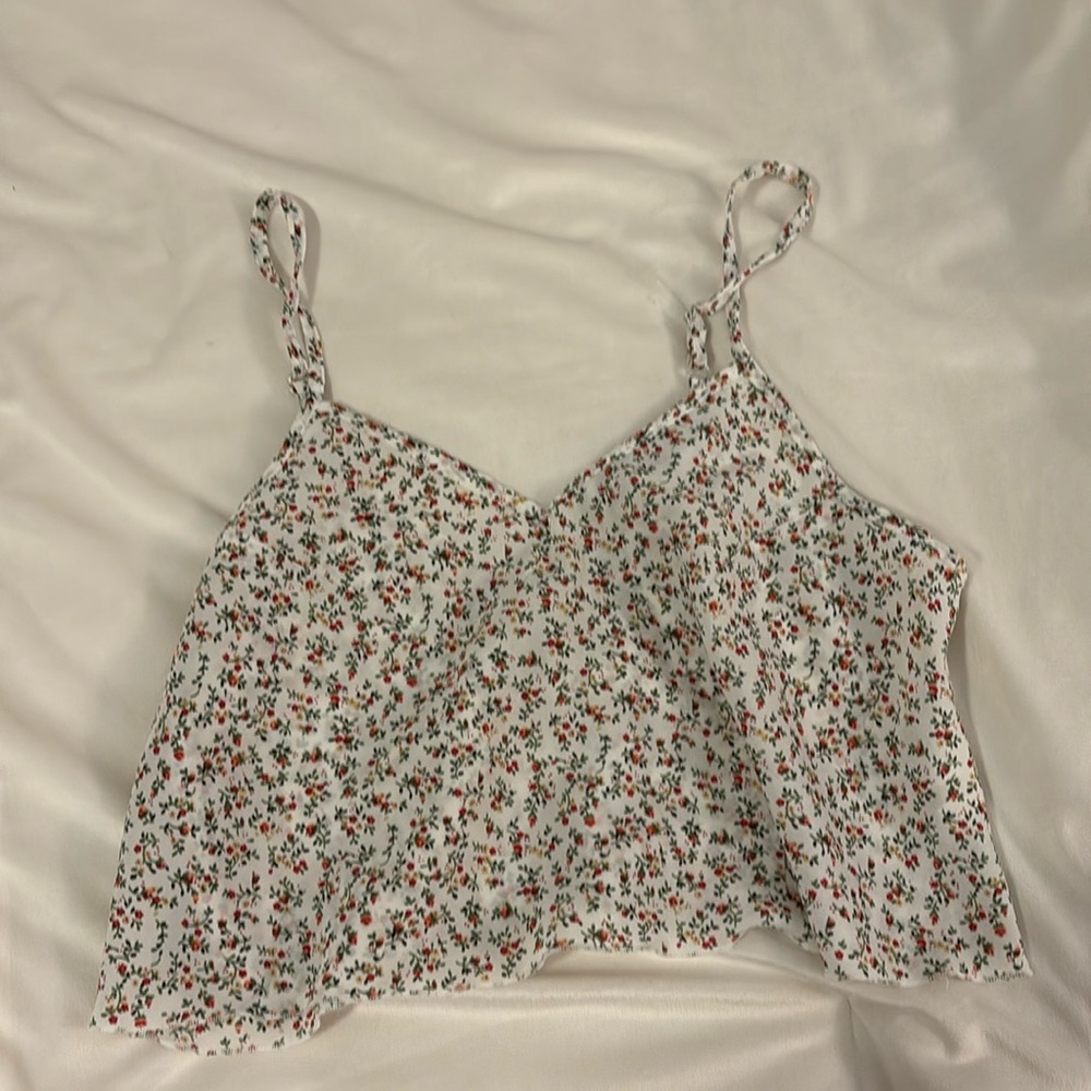 Cropped floral tank top